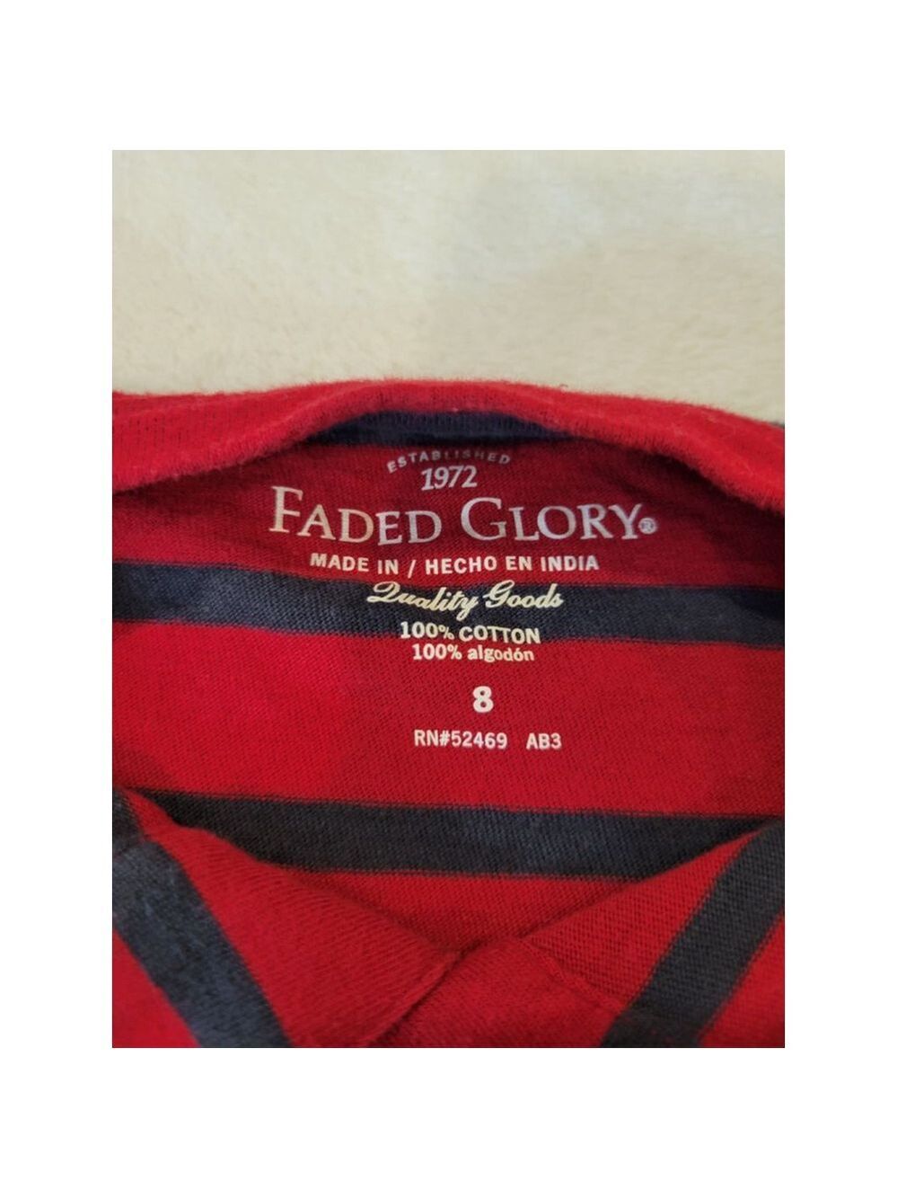 Striped Long Sleeve Boys Tee Medium - Picture 8 of 9